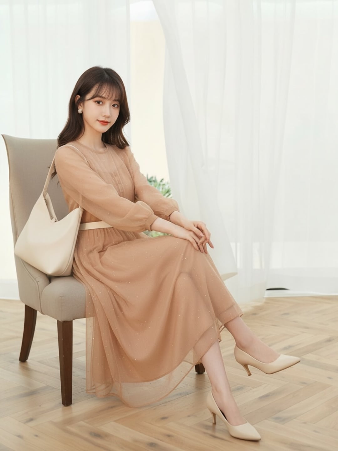 シアーロングオケージョンドレスV05055