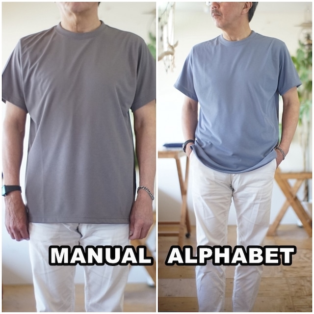 manualalphabet 　マニュアルアルファベット　半袖クルーネックT　リドライ ショートスリーブTシャツ　MA-C-219