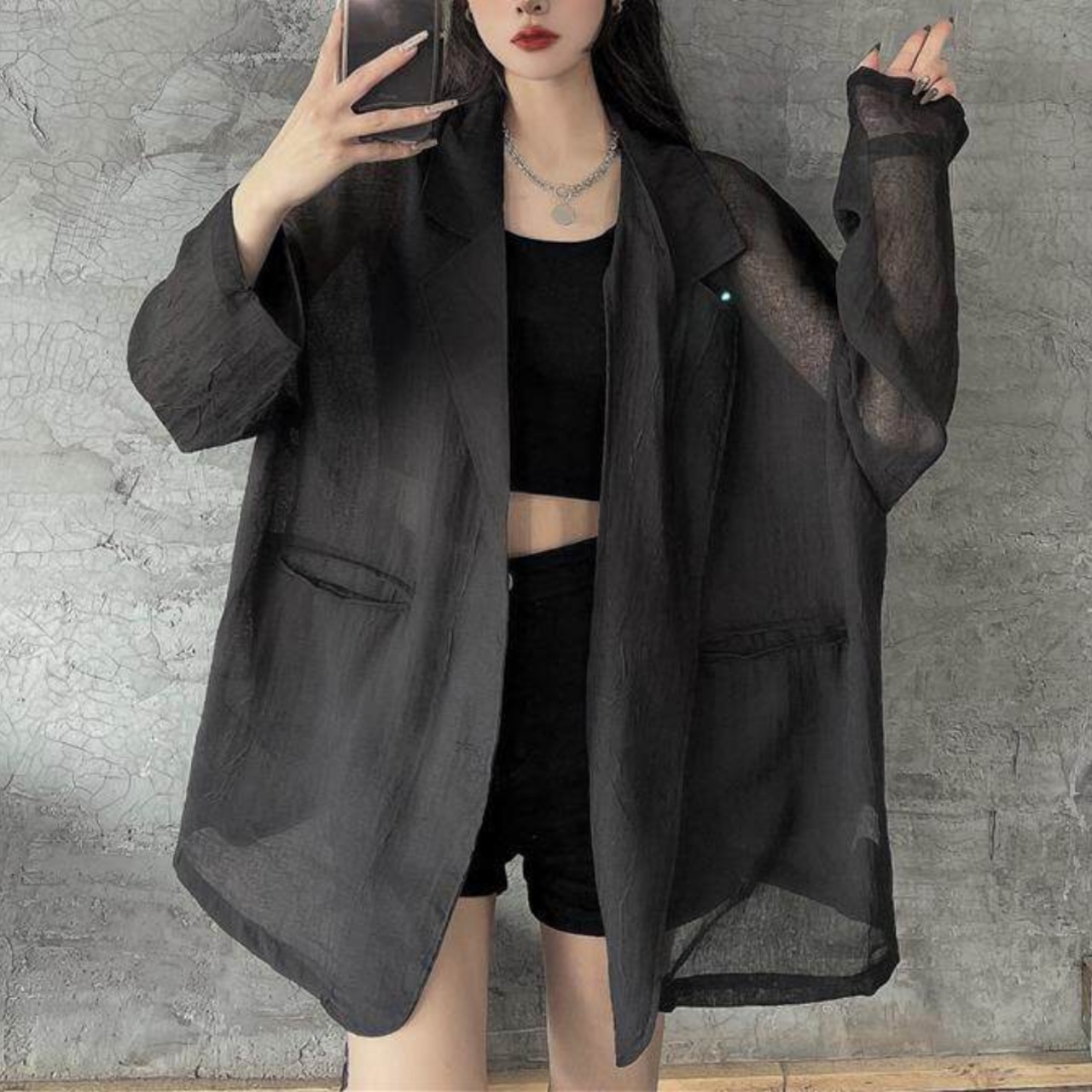 Sheer sun protection cardigan (ME418)