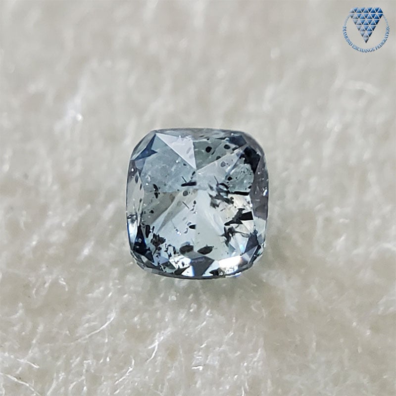 0.046 ct Fancy Deep Green Blue I2 CGL 天然 グリーン ブルー ダイヤモンド ルース クッション シェイプ |  DIAMOND EXCHANGE FEDERATION