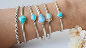 Emerald Valley turquoise bangle  《silver925》【受注製作】