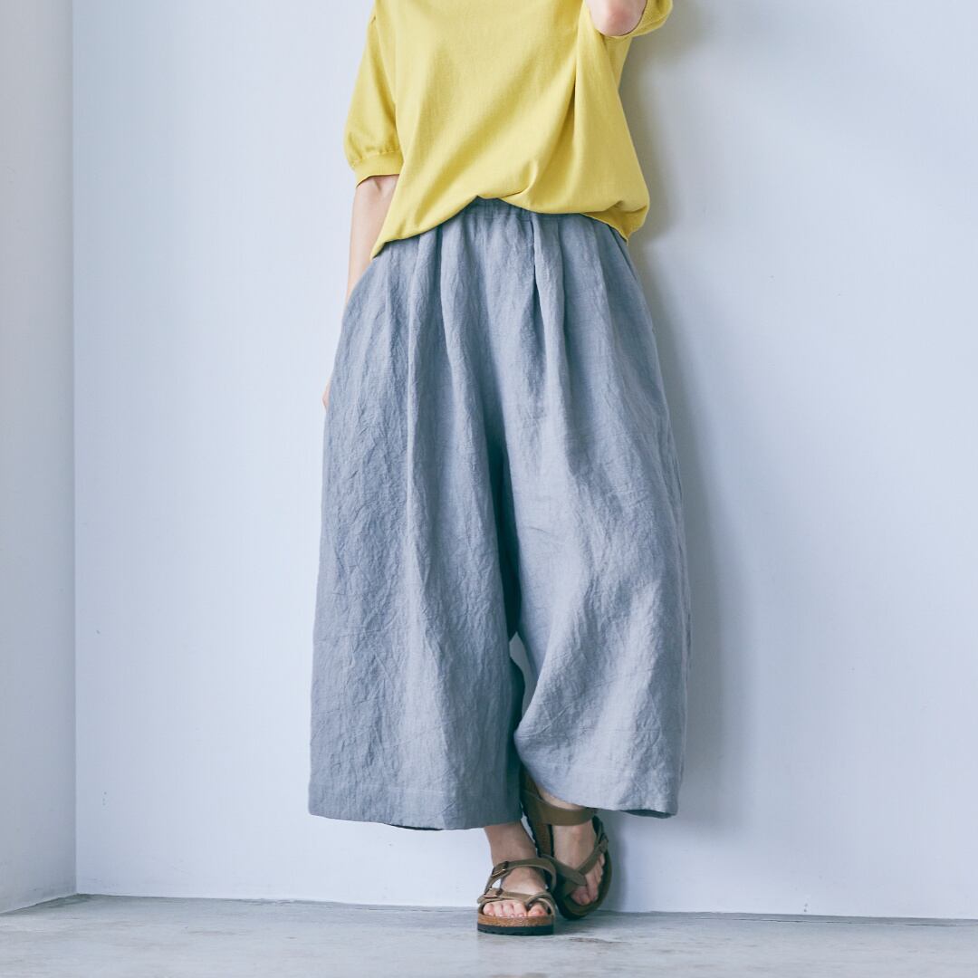 LinenYa リネンや リネンワイドキュロットパンツ 色々なコーデで楽しんでいただきたいキュロットパンツです。【送料無料】