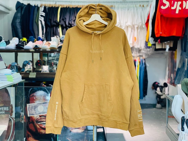 TIMBERLAND  x monkey time HOODED SWEATSHIRT TAN LARGE 35KA2091