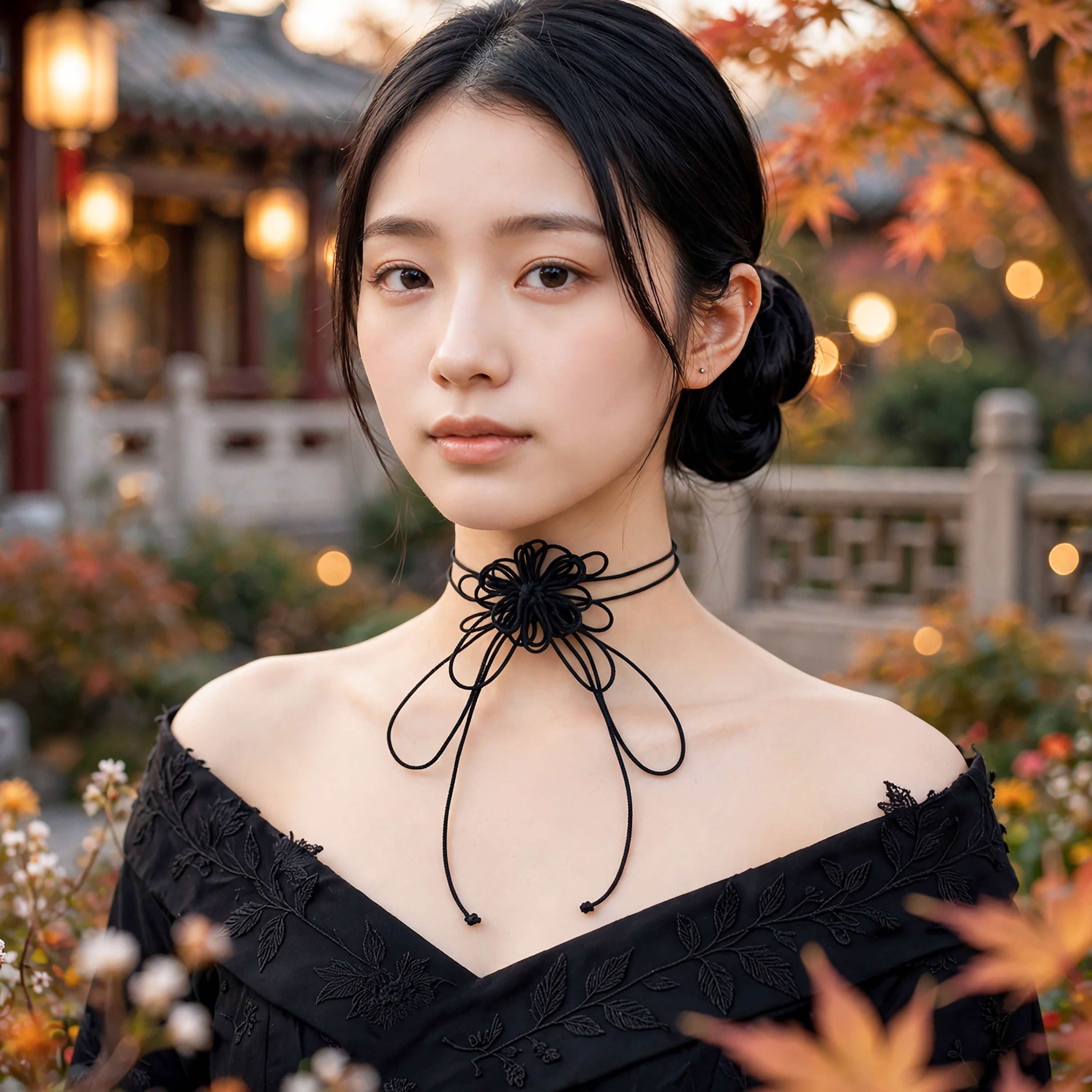 飾り結びチョーカー「きみ、こえ、ひみつ」【軽量】浴衣・着物・フォーマル華やぐ二重巻。