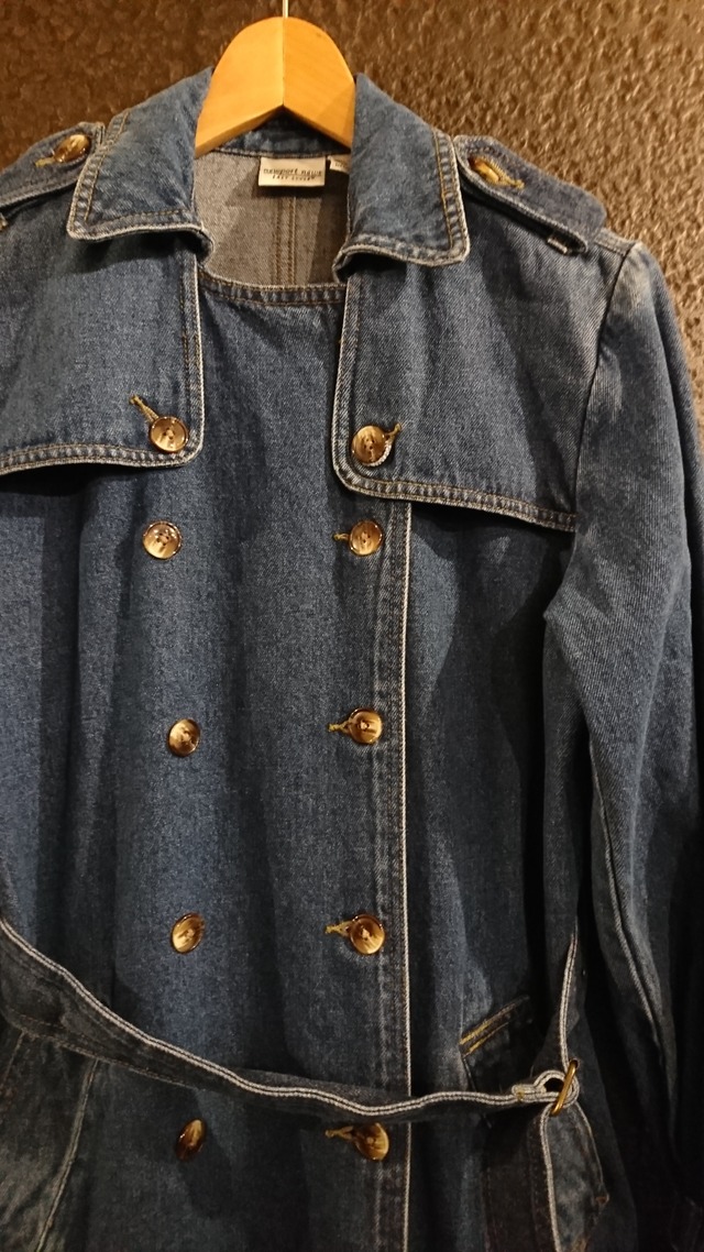 1990s DENIM TRENCH COAT