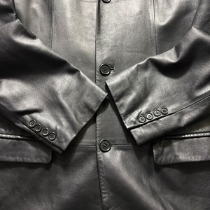 vintage VERRI black leather long coat