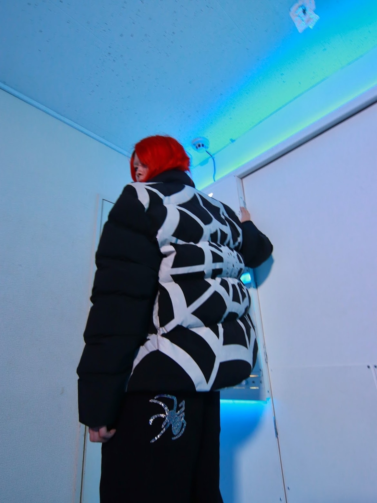 【LOVE KILLER 】Spiderweb reflector oversize down jacket