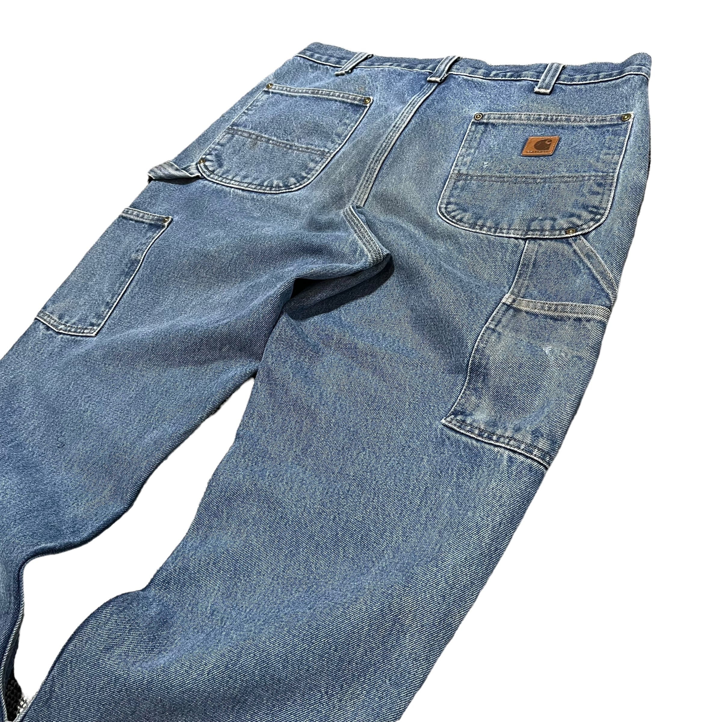 GCRclothing雰囲気抜群 メキシコ製 W42 Carhartt ダブルニー デニム パンツ