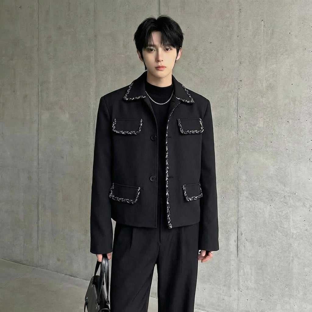 パイピング装飾 クロップドジャケット D11446