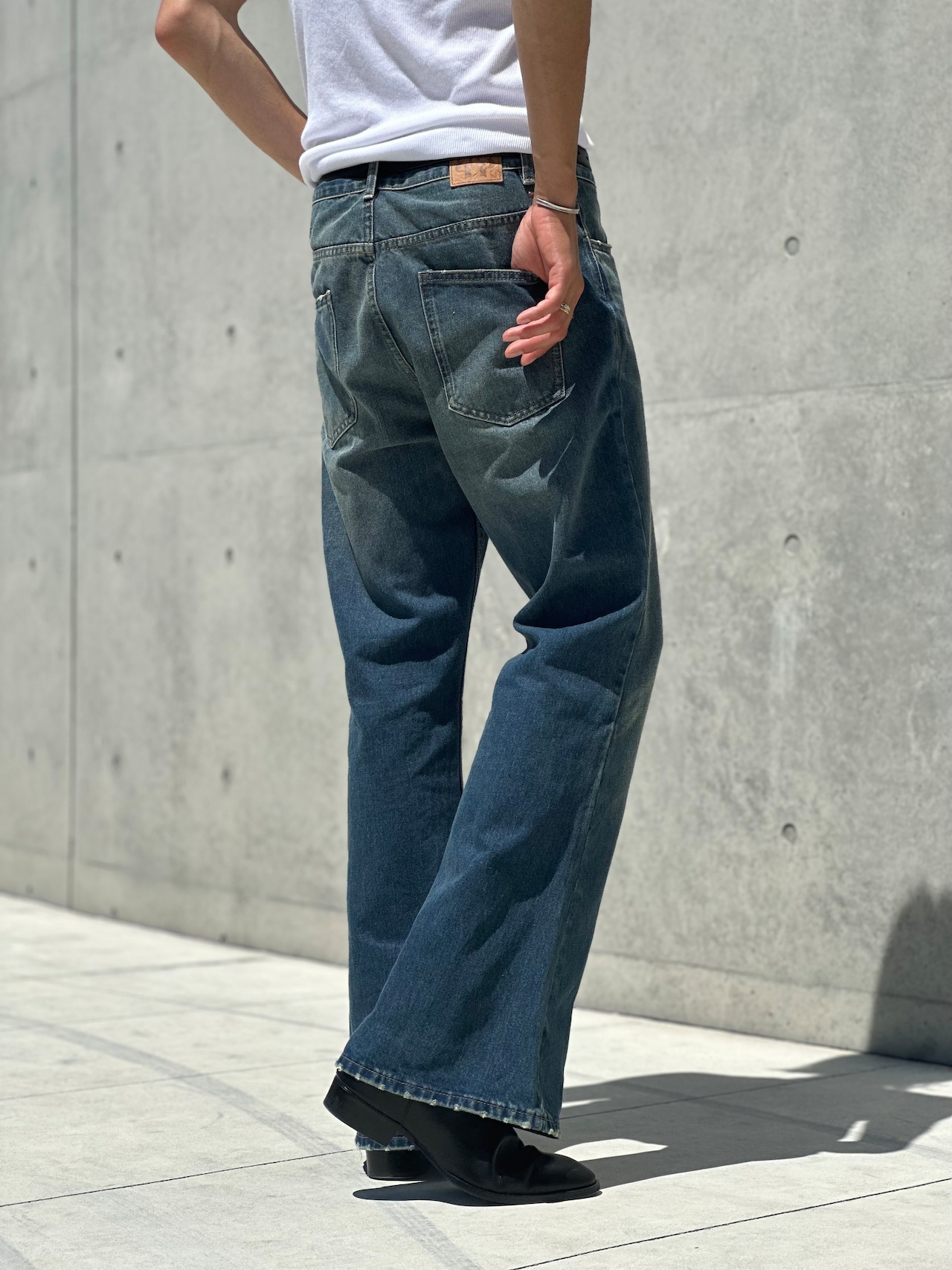 Washed Flare Denim