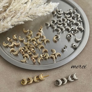 【10個】メタル風ミニムーン三日月CCBビーズ/スペーサー/プラスチック/樹脂