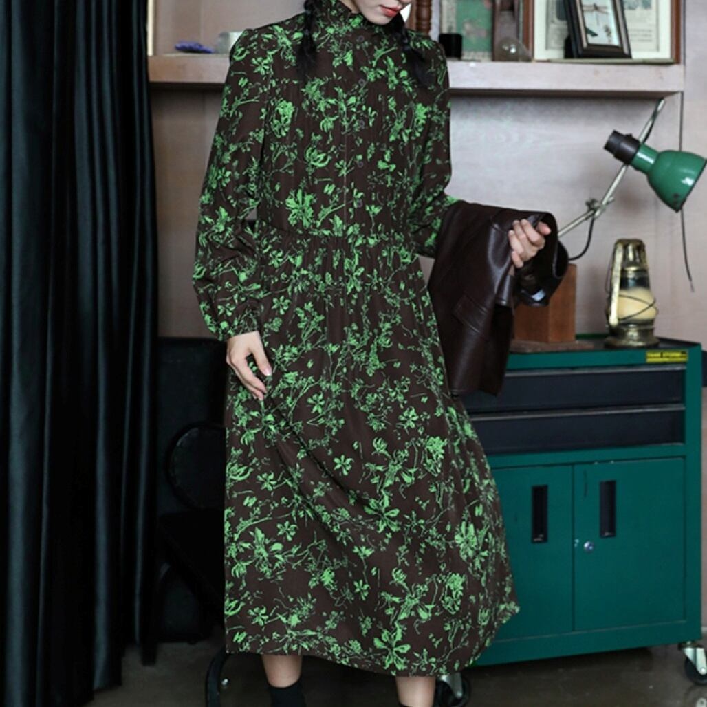 レトロ Aラインワンピース【G3241】