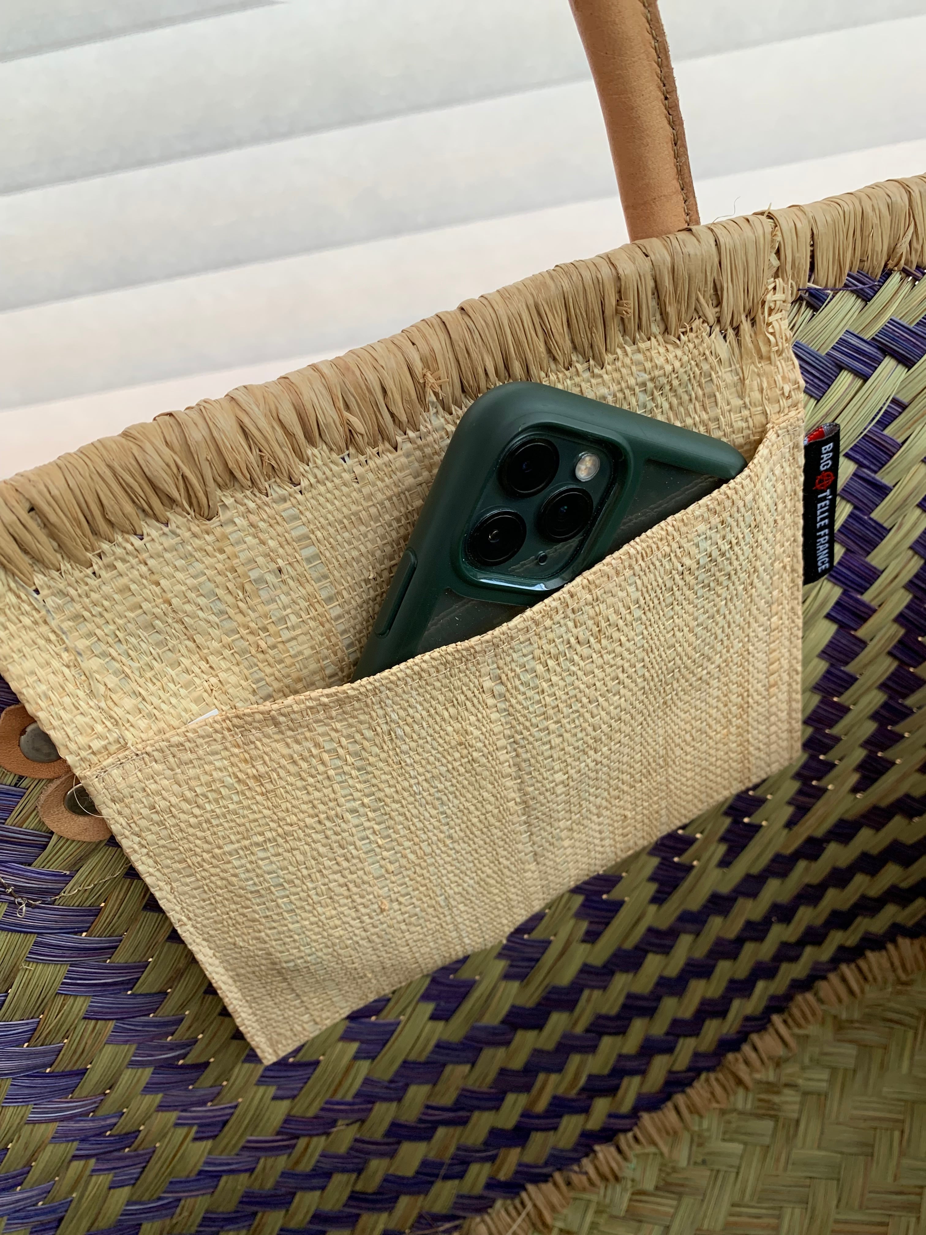 フランスマダガスカルのマルシェバック　ダークグリーン かごバッグ　貴重品　SS フランスマダガスカルのマルシェバック ダークグリーン かごバッグ