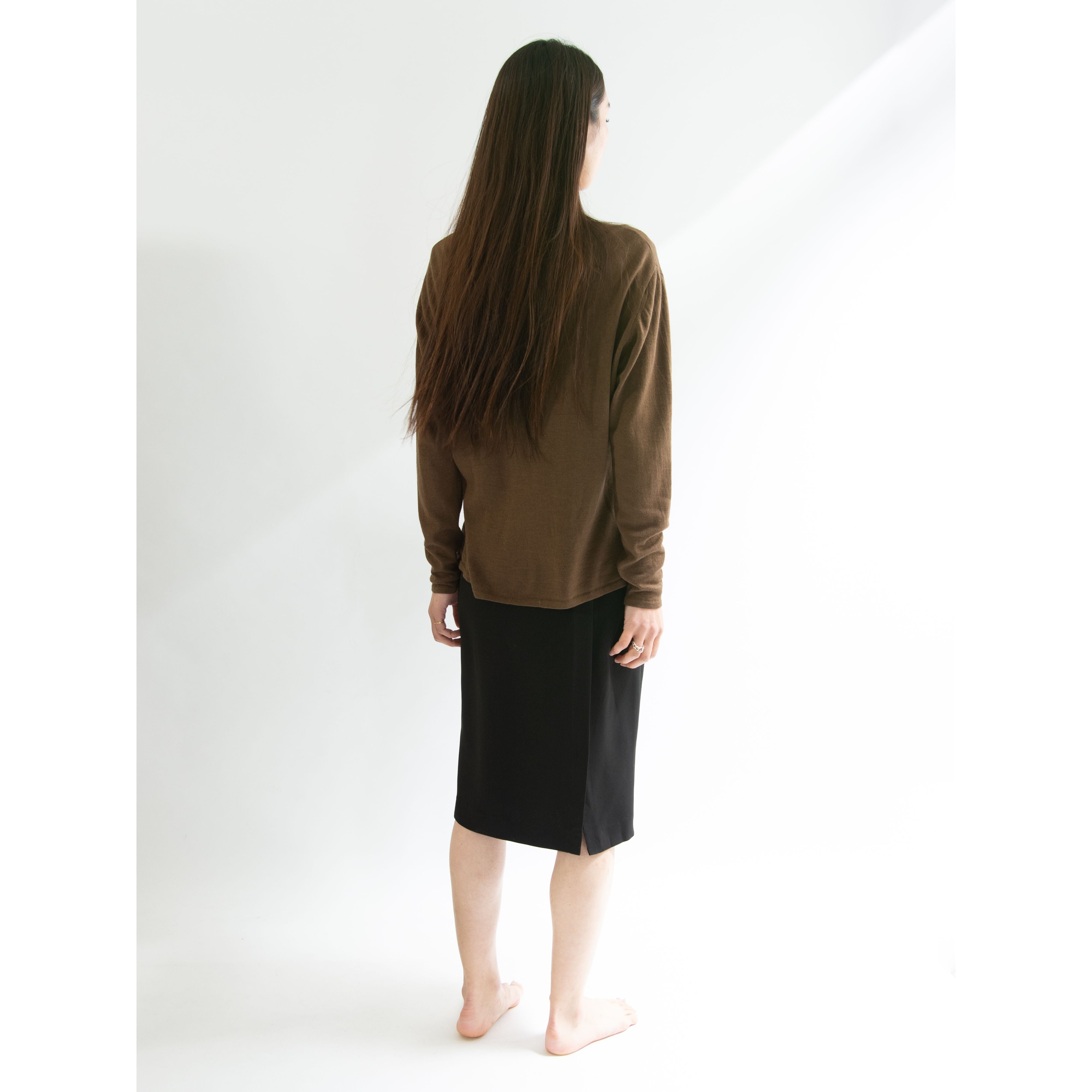 【Made in France】wool-silk v-neck cardigan（フランス製 ウールシルク Vネックカーディガン）11d