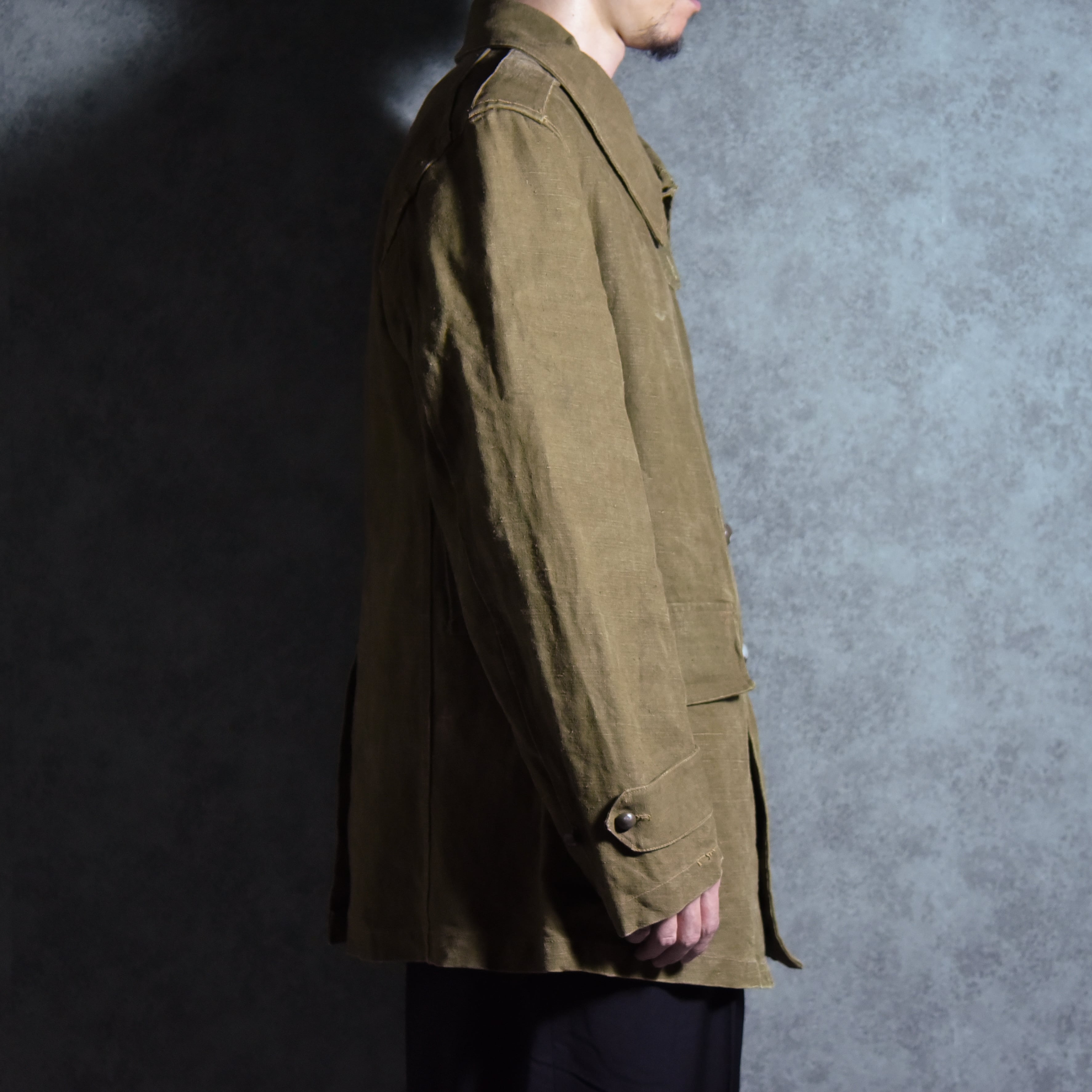 30-40s French Army Linen Motorcycle M35 Jacket フランス軍 リネン