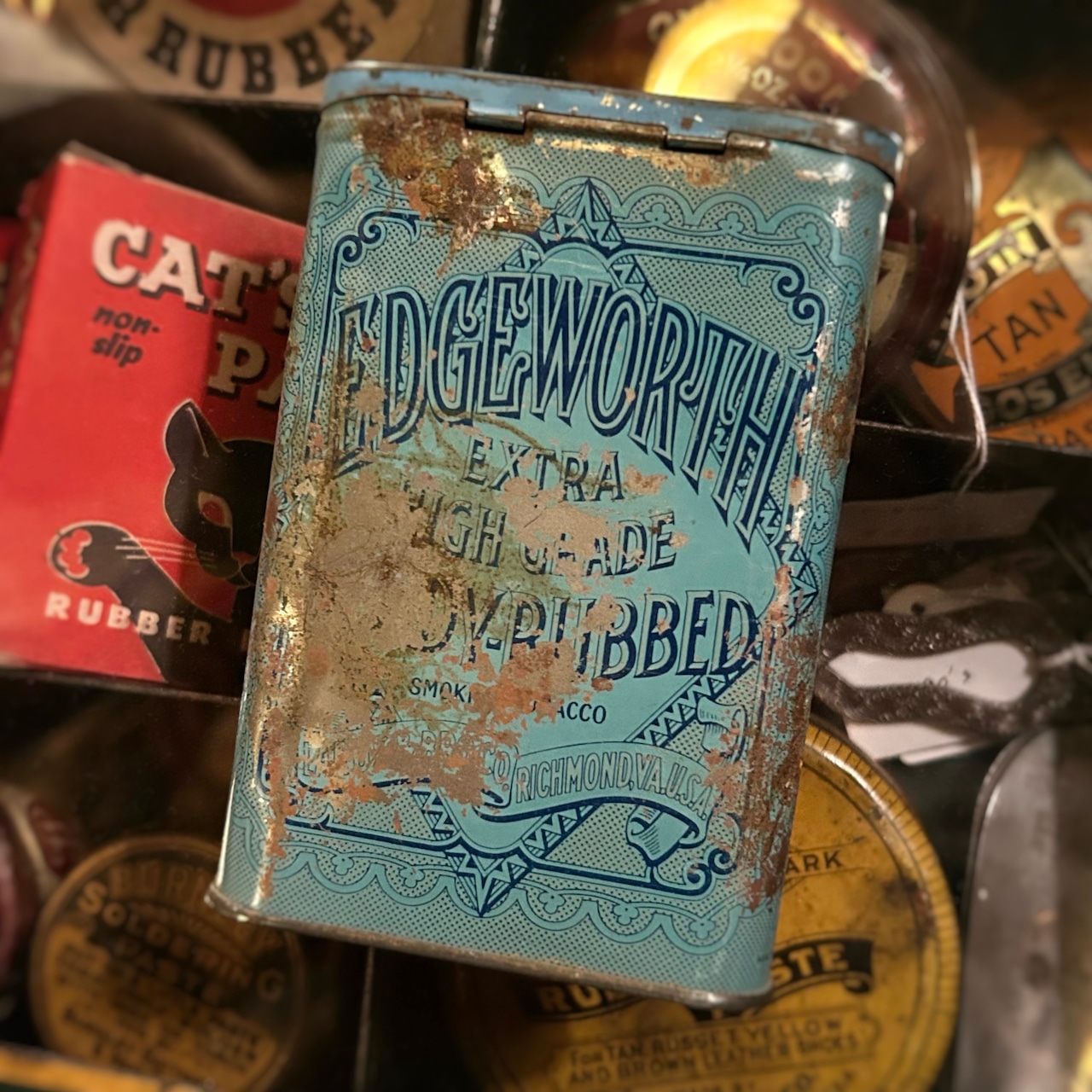 1930s エッジワース ヴィンテージ タバコ缶 Larus & Bro. Co. EDGEWORTH READY-RUBBED Vintage Tobacco Tin T-765