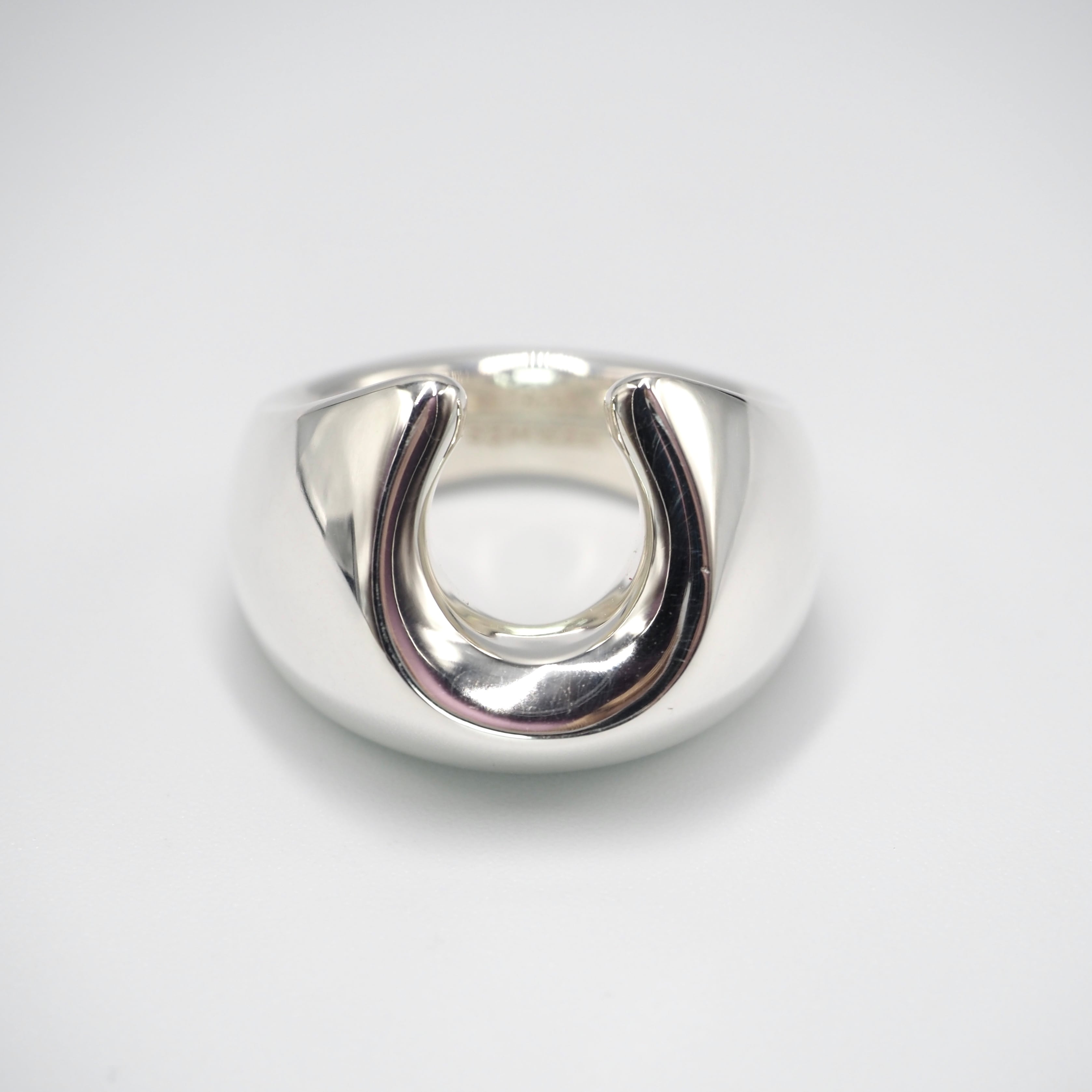 12/14掲載 HERMES 約18号 ロデオ ホースシュー リング シルバー925 エルメス