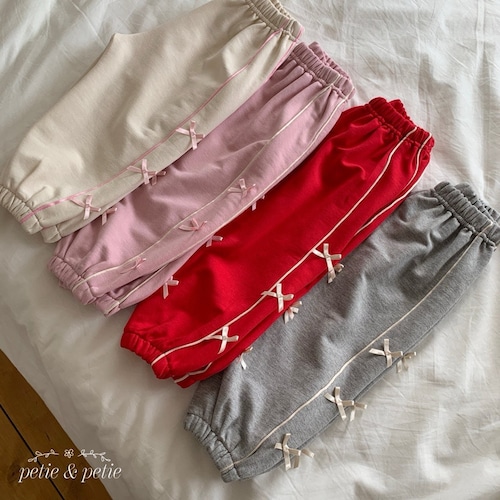 petit&petit［取寄］line ribbon jogger pants 26spring
