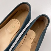 Sabrina Zani サブリナ ザーニ リボン付き レザー パンプス 35 /イタリア製/ブルー/レディース