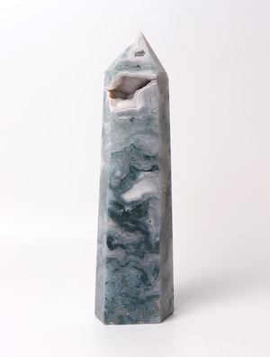 BIG SIZE! MOSS AGATE TOWER