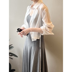 シアー バックデザイン ショートシャツ 10027