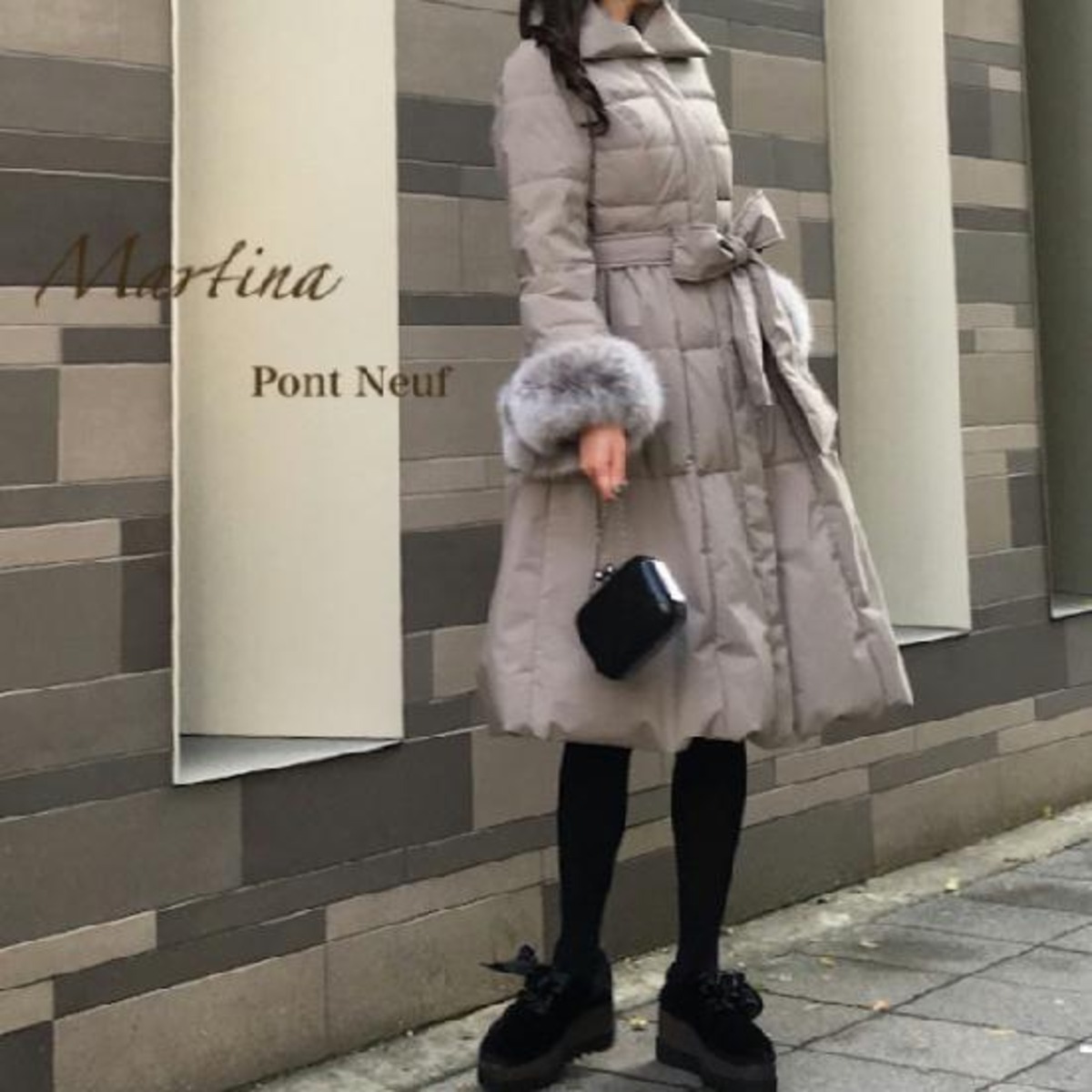 Pont Neuf ポンヌフ 新品】フォックスファー付き ロングダウンコート 