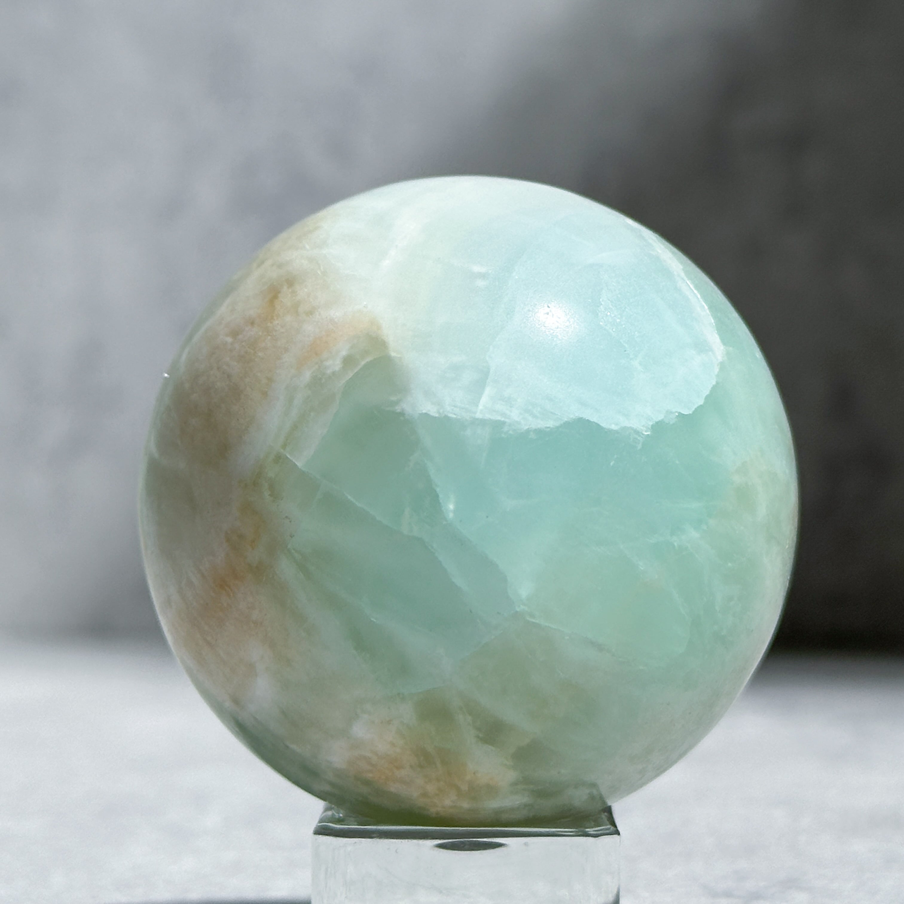 高品質　ブルーカリビアンカルサイト　スフィア　ジオード カリビアンブルーカルサイト スフィア（丸玉）05◇Caribbian Blue