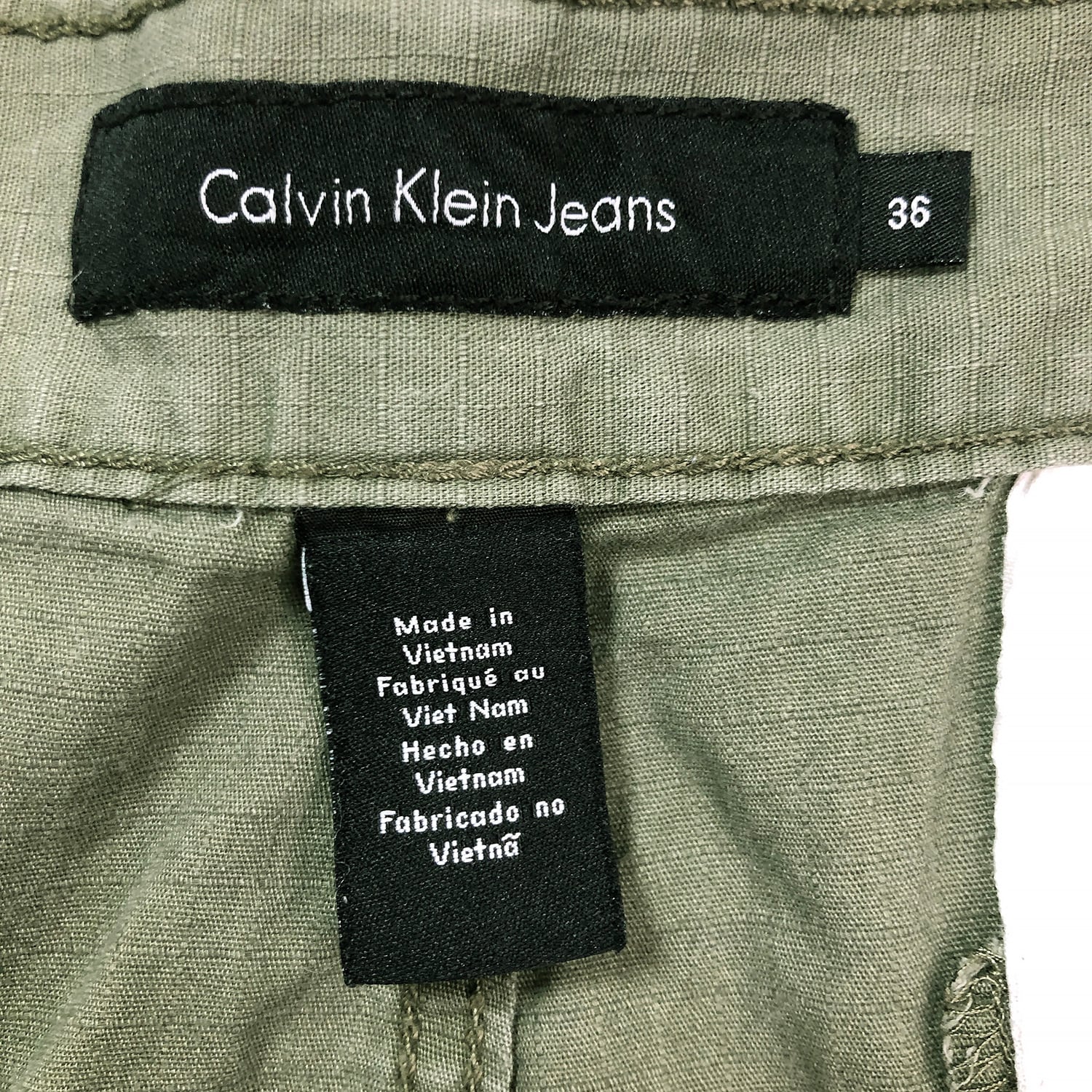 カルバンクラインジーンズ 90s オールド 長袖 シャツ S 緑系 Calvin klein Jeans ロゴ刺繍 メンズ   【230905】