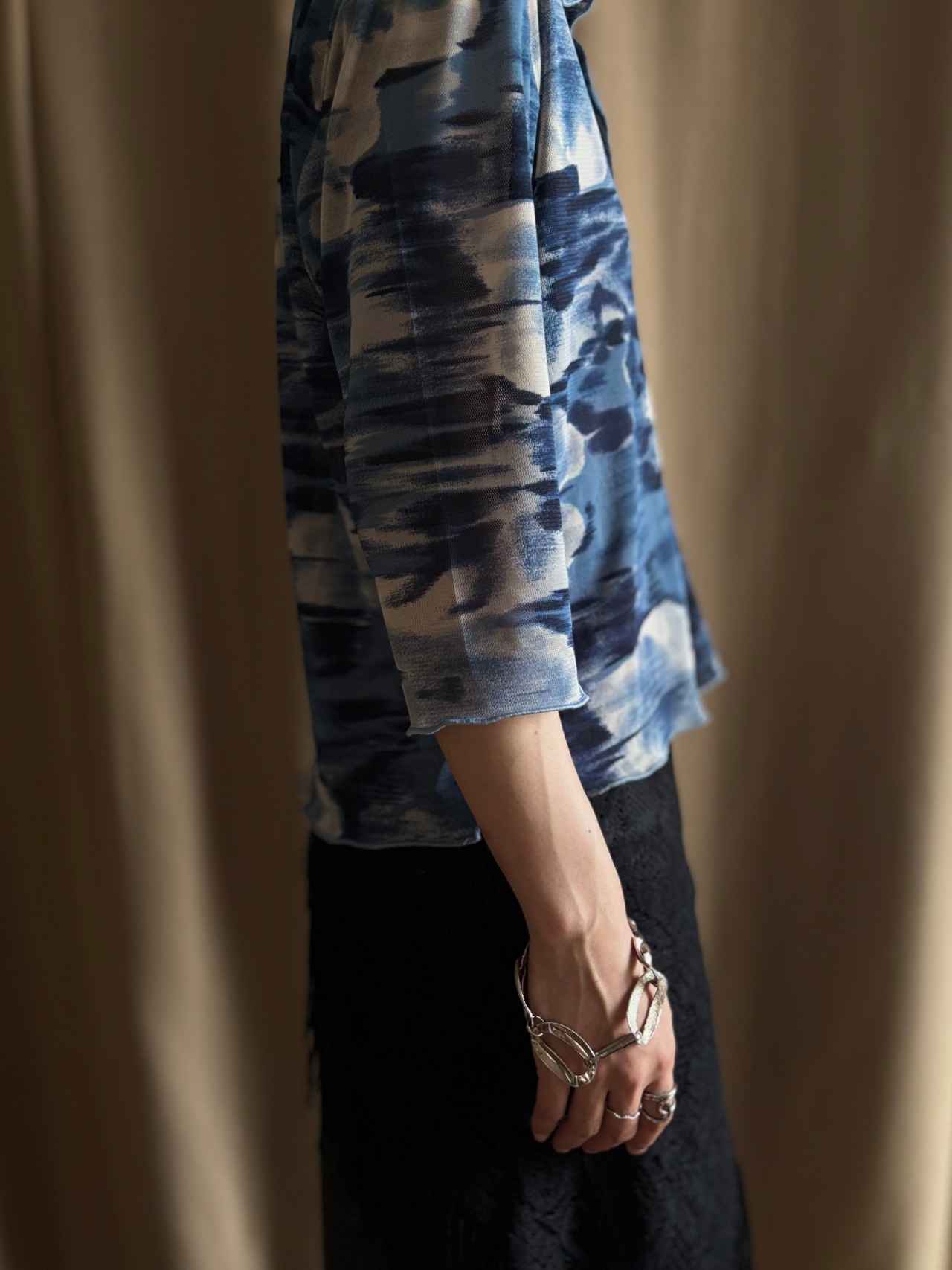 watercolor abstract stretch shirt-5299-7