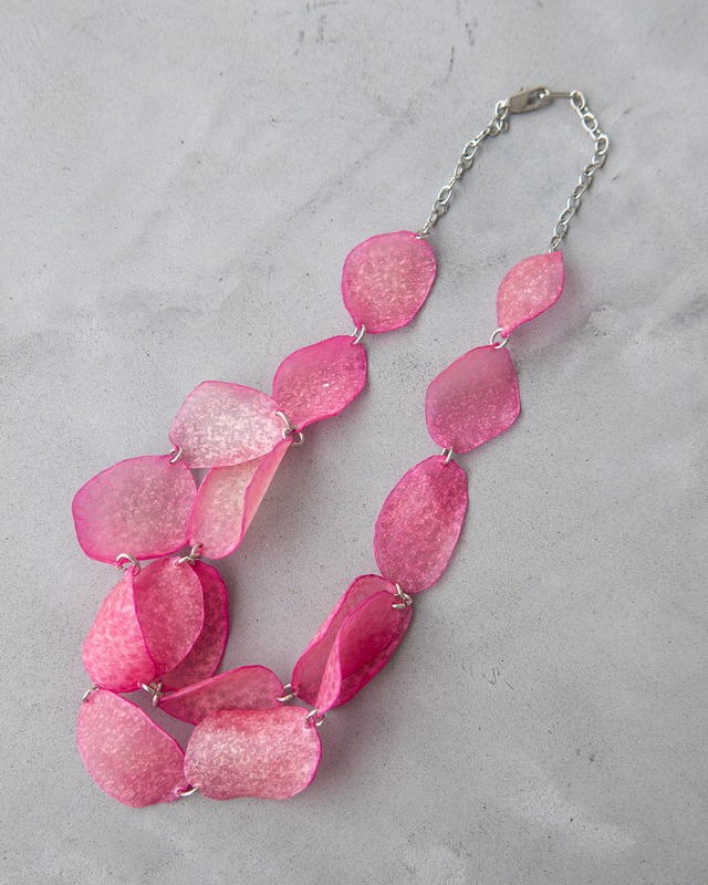 Rawhide Chain Necklace (Pink)