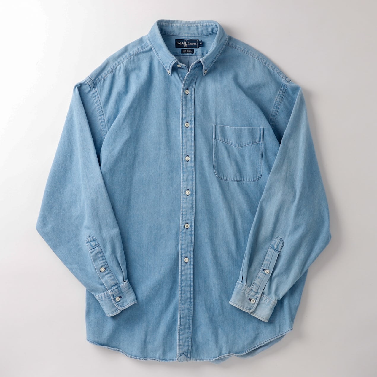美品】90s Ralph Lauren big shirts B.D denim shirt mint condition 