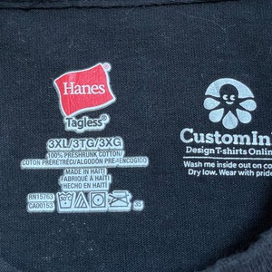 【HANES】JPFO ワンポイント ロゴ プリント Tシャツ 3XL ビッグシルエット バックプリント ヘインズ 銃 黒 半袖 us古着