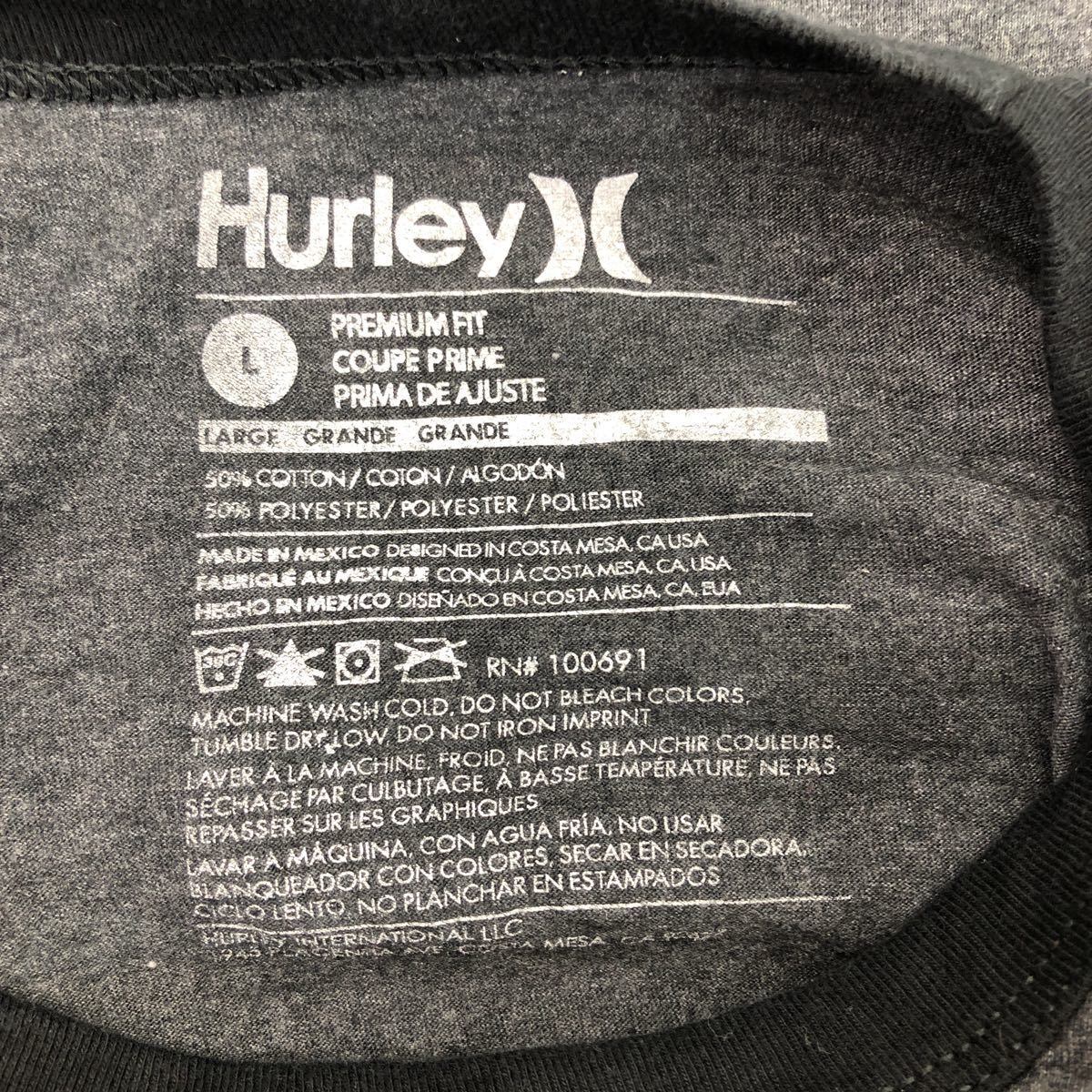 Hurleyx ロゴTシャツ Lサイズ ハーリーエクス グレー ブラック 7分袖 ...