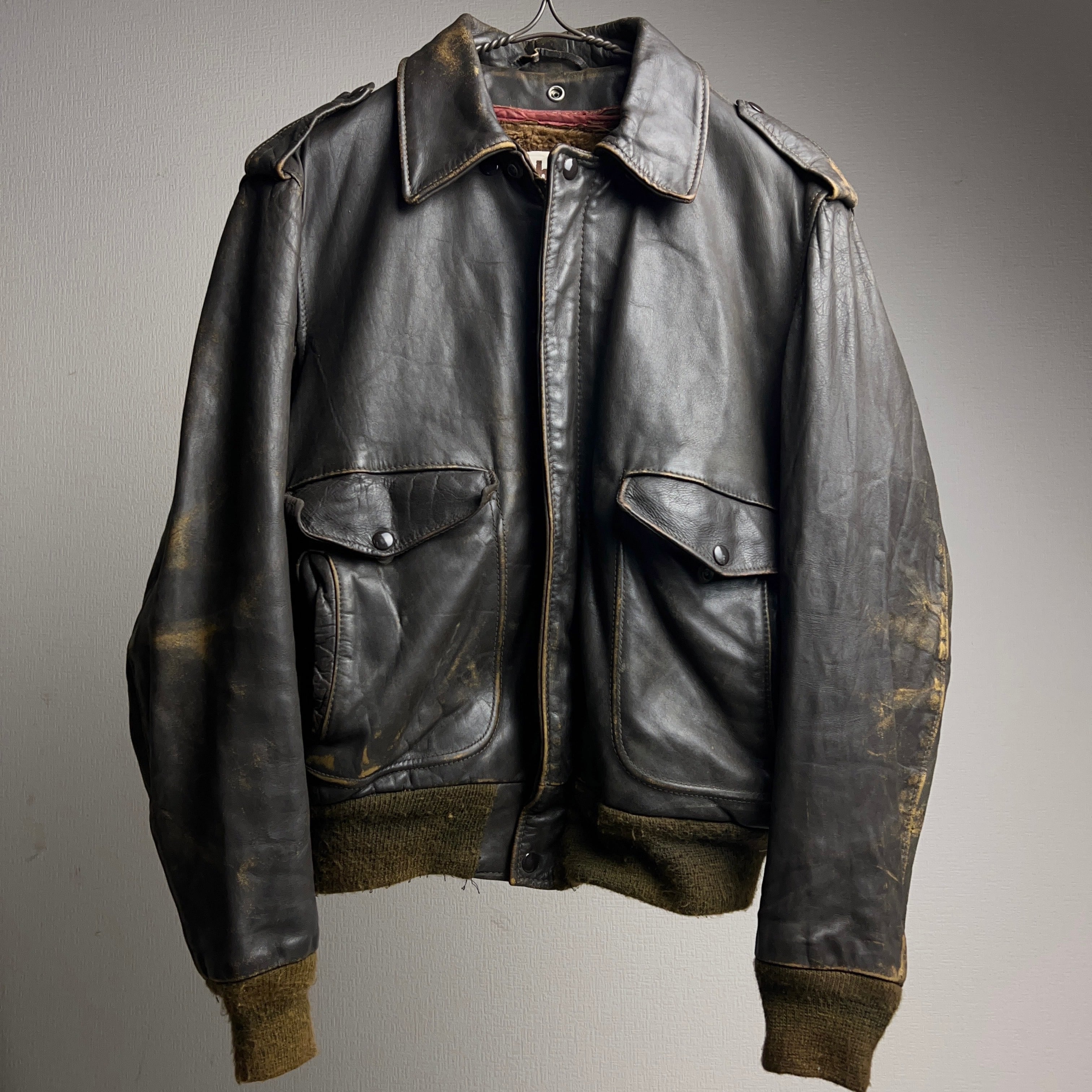 70's~80's Schott A-2 Type Leather Jacket 70年代 80年代 ショット レザージャケット  ブラウン【1000A241】【送料無料】 | 【公式】Thrift Tokyo & TAROCK 古着・ヴィンテージ通販 powered by BASE