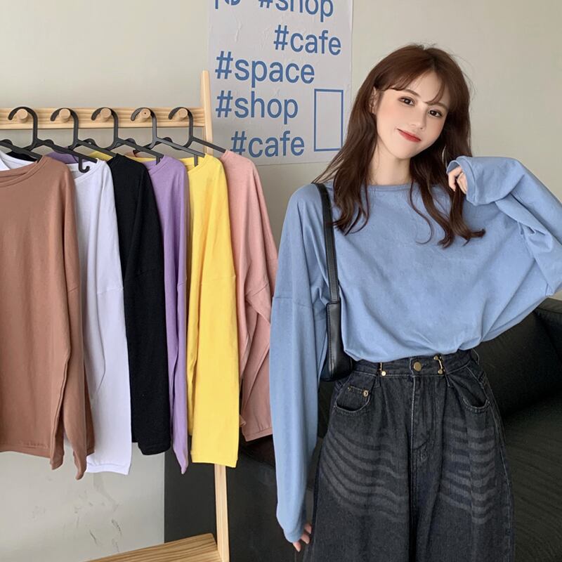 トップス オータムルーズシャツ スタイルTシャツ レディースウィンター ロング 秋物 冬物 試着室67099212009