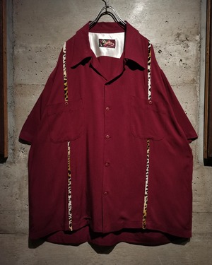【Caka】Leopard Faux Fur Line Design Loose Open Collar S/S Shirt