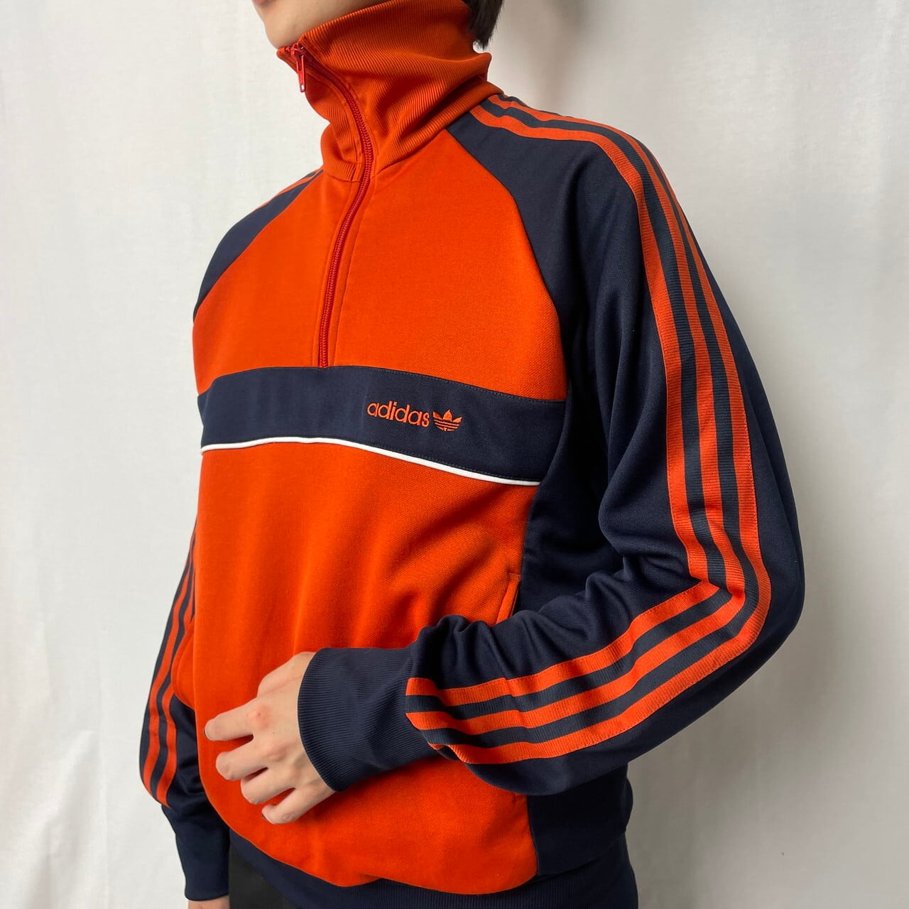 90s adidas アディダス トラックジャケット ジャージ レッド ネイビー