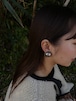 No.90074 vintage mexico  silver×gold  ball earrings