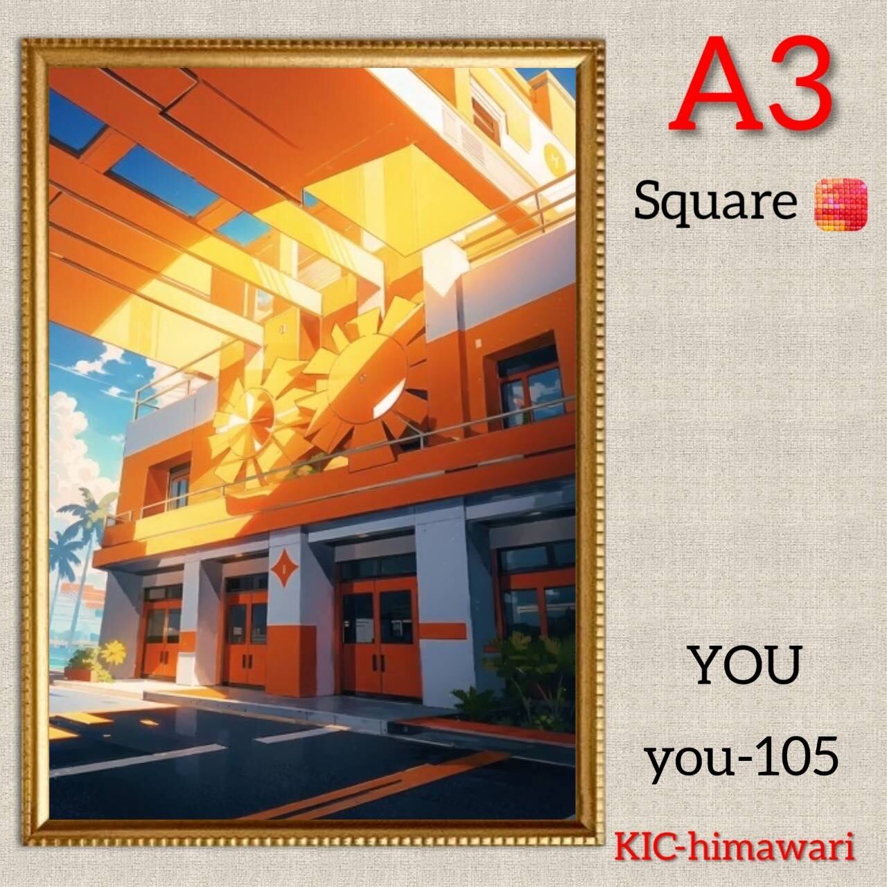 A3サイズ 四角ビーズ【you-105】ダイヤモンドアート