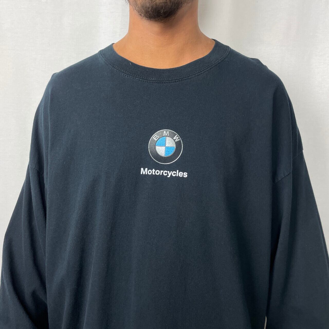 BMW MOTORCYCLES 企業ロゴ バックプリント ロングTシャツ メンズ2XL 