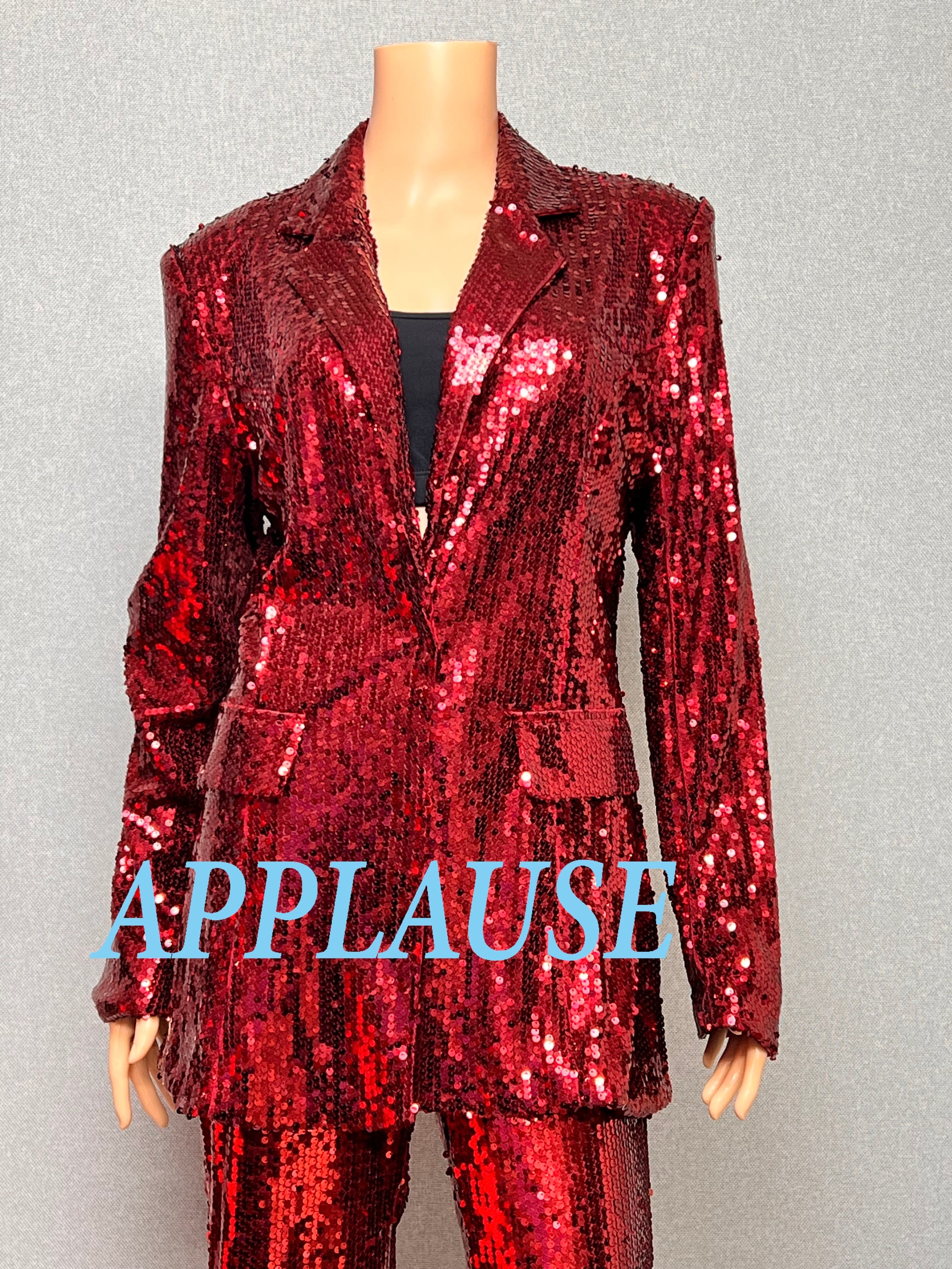 【新着】社交ダンス ドレス　ラテンドレス　バーガンディースパンコールジャケット　LA-26-8　L　デモ・競技用ドレス　発表会衣装　パーティドレス　ワンピース　舞台衣装