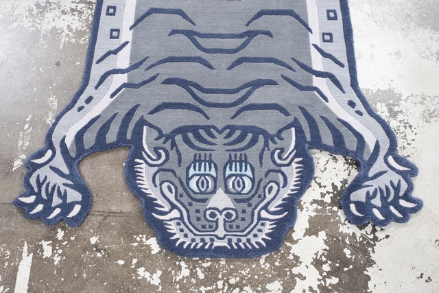 Tibetan Tiger Rug 《Lサイズ•ウール・オリジナル3・アッシュグレー116》チベタンタイガーラグ