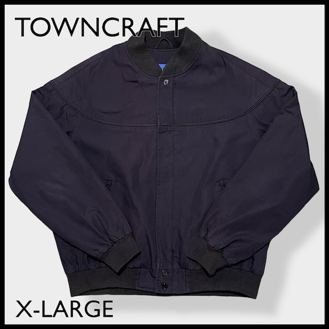 【TOWNCRAFT】ダービージャケット ブルゾン ジャンパー カップインショルダー 黒 X-LARGE タウンクラフト US古着