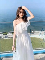 ワンショルダーロングワンピースG124CON0086