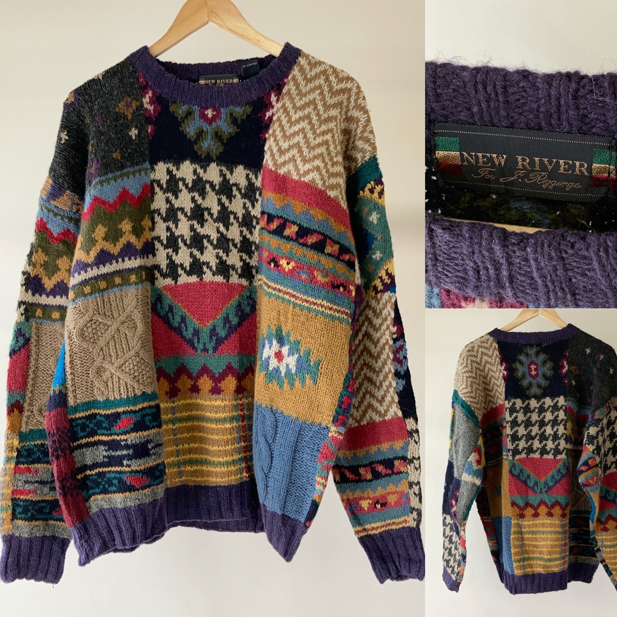 パッチワーク ニット セーター vintage