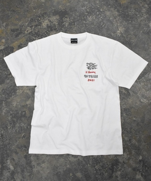 THRASHER×KeithHaring (スラッシャー×キース・ヘリング) コラボ 半袖Tシャツ ホワイト KH-TH2105