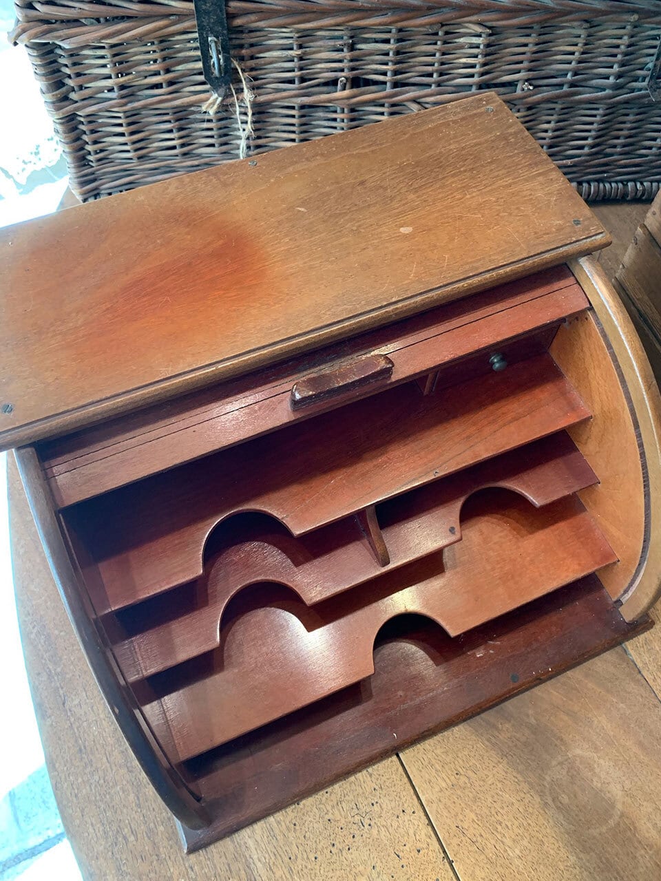 蛇腹 卓上レターラック 収納ケース ライトブラウン | Brocante de La