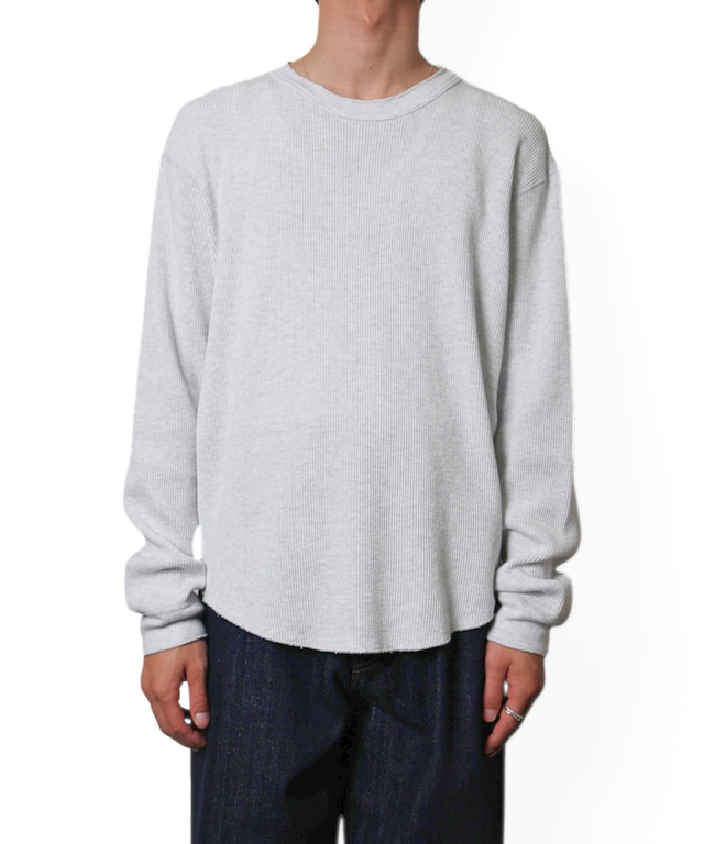 UNUSED / US2596 LONG-SLEEVE WAFFLE T-SHIRT(HEATHER ASH)