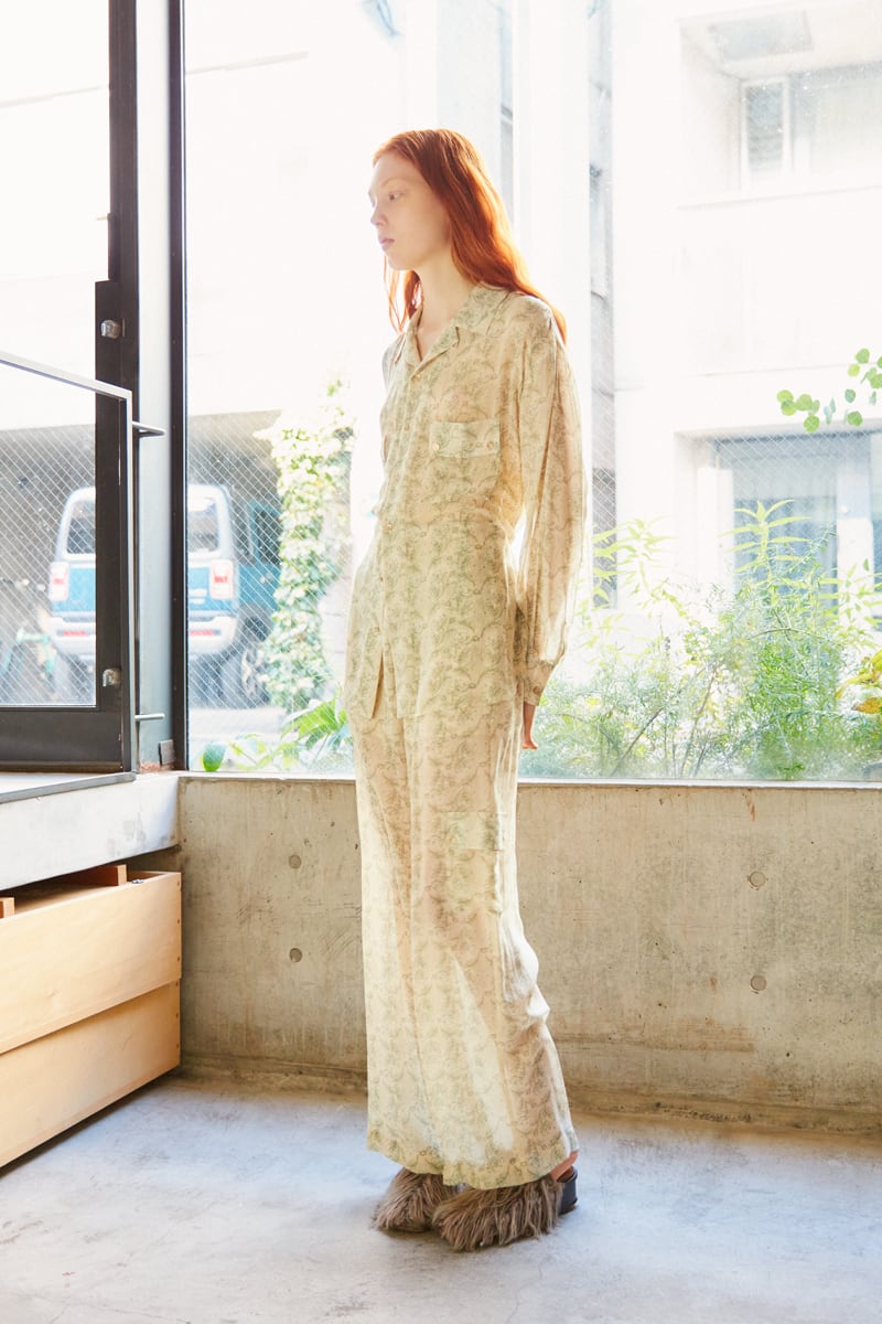絹製品（ポウセ） botanical silk pants | paume
