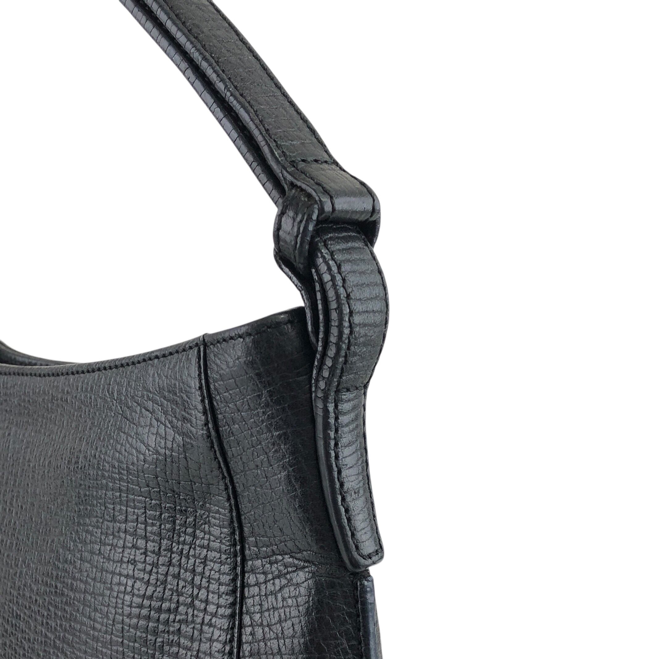 LOEWE ロエベ ショルダーバッグ ブラック ロゴ レザー ホーボー